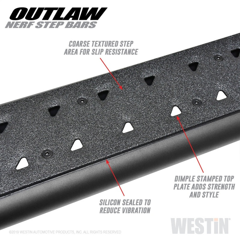 WES Nerf Bars - Outlaw - Westin 09-18 Dodge RAM 1500 Crew Cab Outlaw Nerf Step Bars