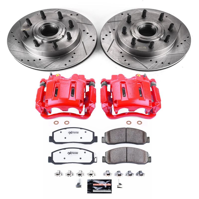 PSB Evolution Drill/Slot Rotor - Power Stop 09-11 Ford F-250 Super Duty Front Z36 Truck & Tow Kit w/Cals
