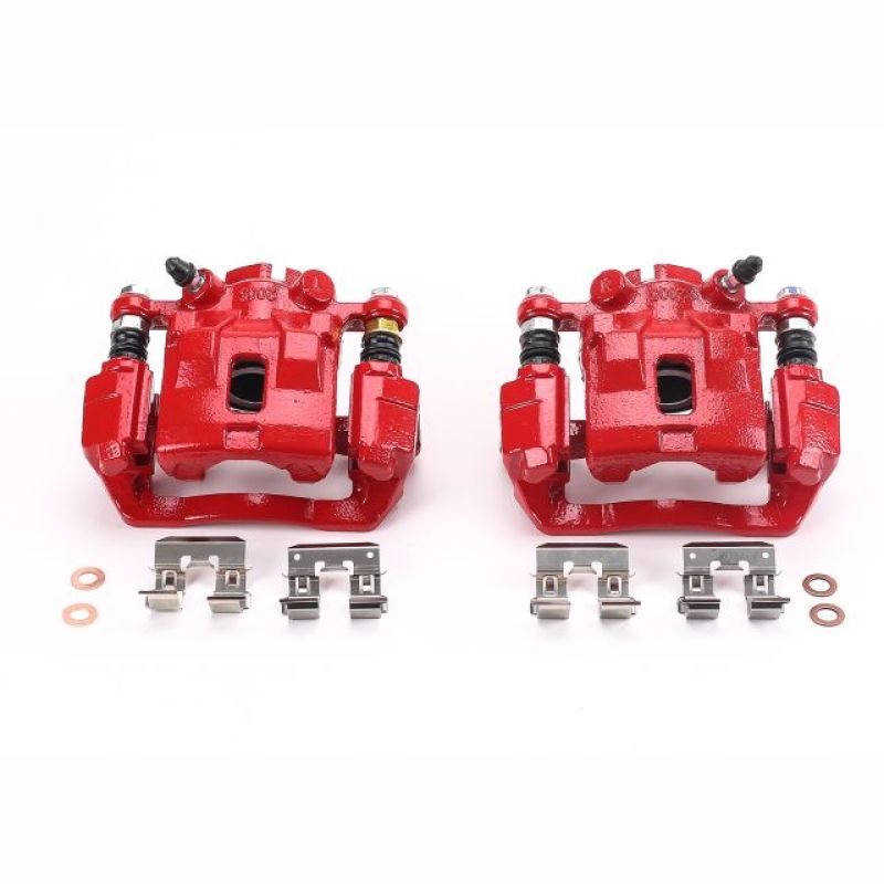 PSB Red Calipers - Power Stop 2005 Subaru Legacy Rear Red Calipers w/Brackets - Pair