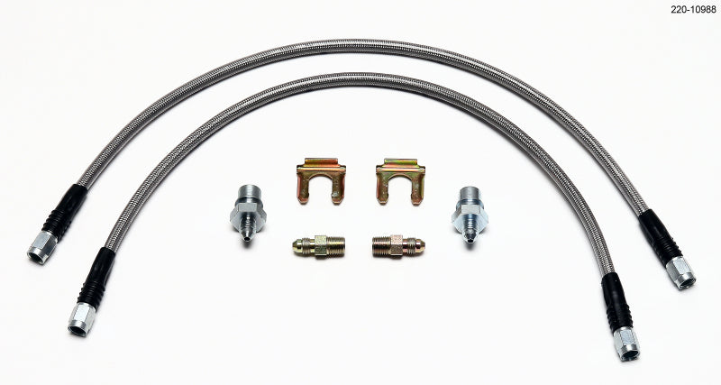 WIL Flexline Brake Hose - Wilwood Flexline Kit Universal. 18in M10 x 1.0 BF to 1/8-27 NPT