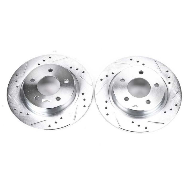 PSB Evolution Drill/Slot Rotor - Power Stop 04-13 Mazda 3 Rear Evolution Drilled & Slotted Rotors - Pair