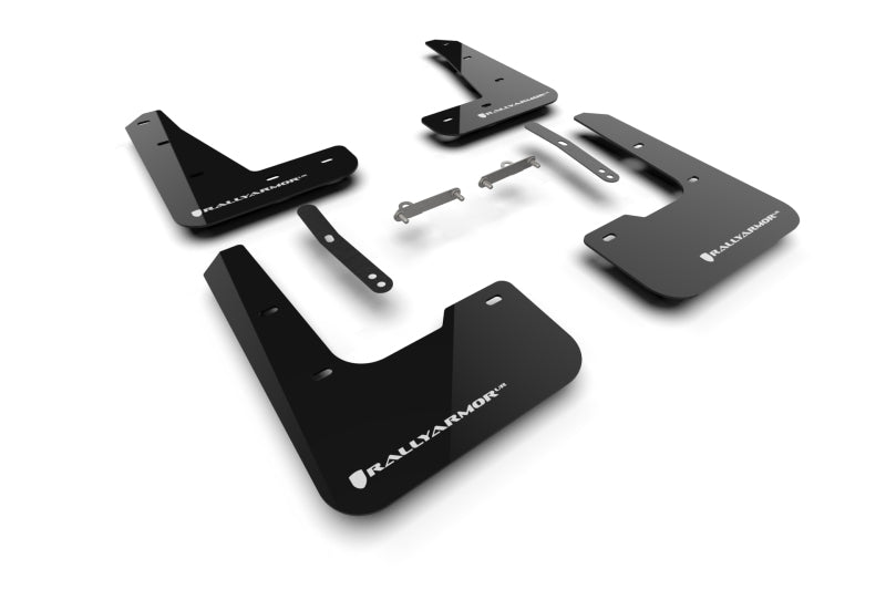 RAL UR Blk Flap/Wht Logo - Rally Armor 2024-25 Hyundai Elantra N/N Line Black Mud Flap w/White Logo
