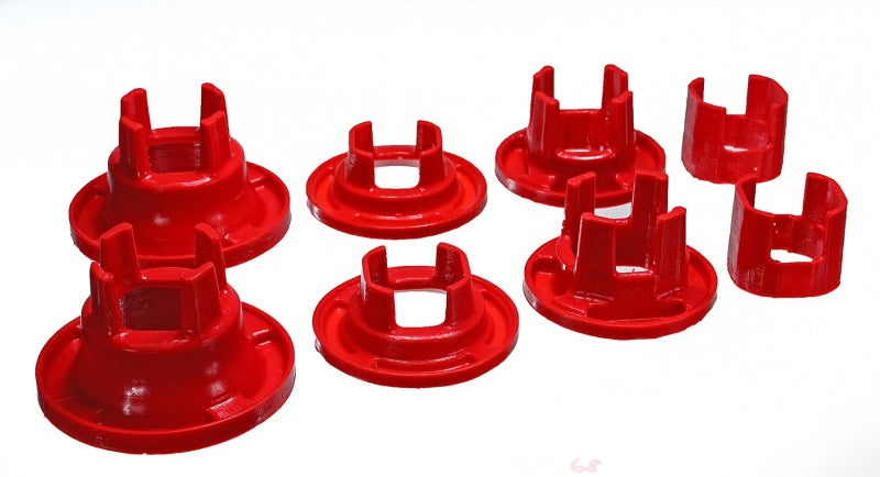 ES Subframe Bushings - Red - Energy Suspension 10 Chevy Camaro Red Rear Sub-Frame Mount Insert Bushing Set