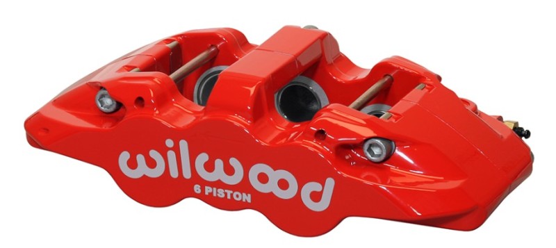 WIL Aero Caliper - Wilwood Caliper-Aero6-R/H - Red 1.62/1.12/1.12in Pistons 1.25in Disc