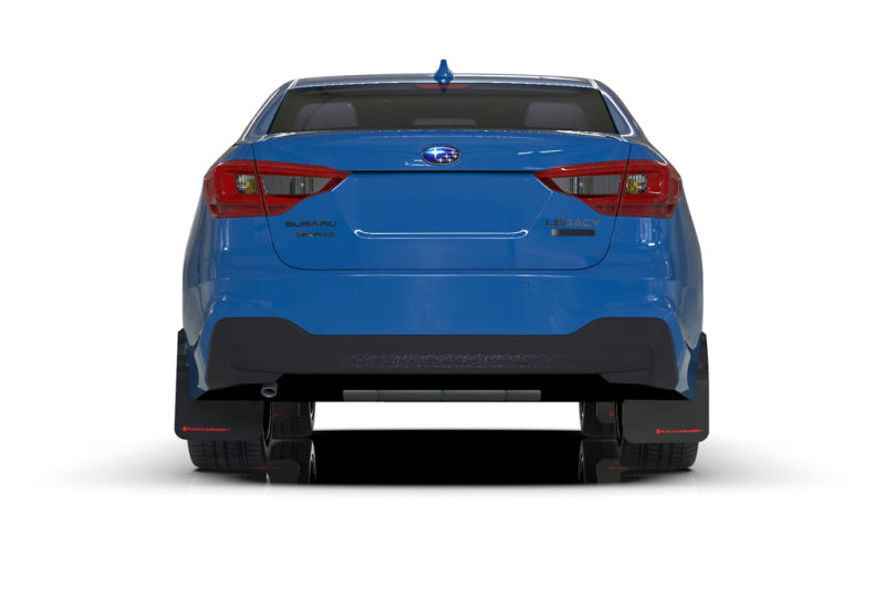 RAL UR Blk Flap/Wht Logo - Rally Armor 20-25 Subaru Legacy Black UR Mud Flap w/White Logo