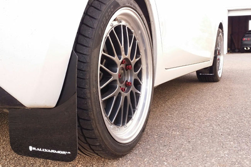 RAL UR Red Flap/Wht Logo - Rally Armor 14-18 Mazda3 Red UR Mud Flap w/White Logo
