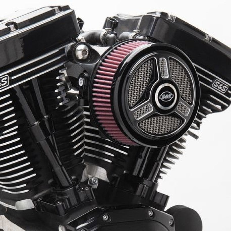 SSC Air Cleaner Kits - S&S Cycle 2017+ M8 Models w/ Stock Throttle Body Stealth Air Cleaner Kit w/ Tri-Spoke Cover