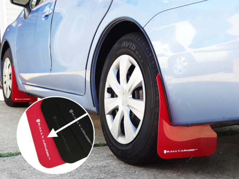 RAL UR Red Flap/Wht Logo - Rally Armor 12-16 Subaru Impreza 4D/5D Red UR Mud Flap w/White Logo