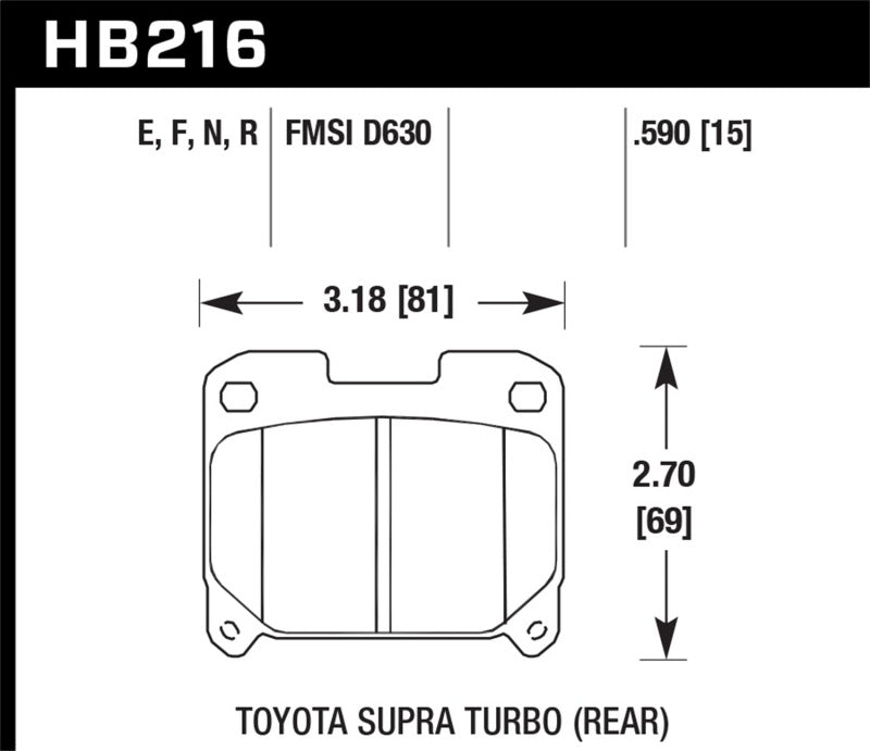 HAWK HPS 5.0 Brake Pad Sets - Hawk 93-98 Toyota Supra TT HPS 5.0 Street Rear Brake Pads