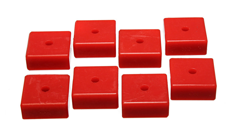 ES Poly Pads - Red - Energy Suspension Pad - Soft - 2-1/16in SQ x 3/8in ID x 15/16in H - Red