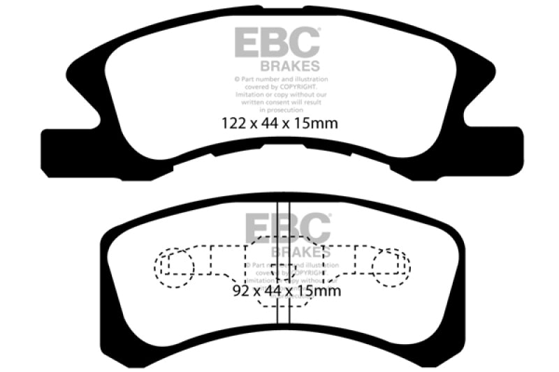 EBC Ultimax2 Brake Pad Sets - EBC 14+ Mitsubishi Mirage 1.2 Ultimax2 Front Brake Pads