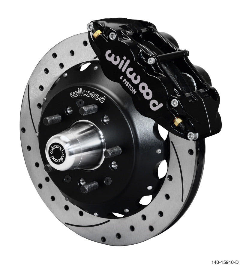 WIL Superlite Brake Kit - Wilwood Narrow Superlite 6R Front Big Brake Kit 12.88in SRP Drilled and Slotted Rotor - Black