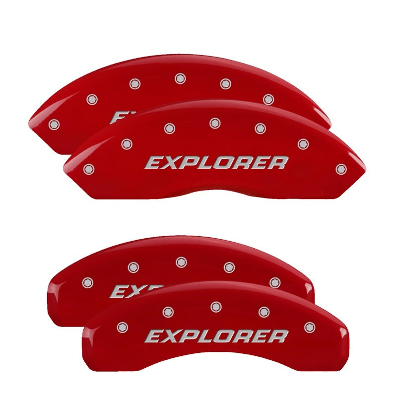 MGP Caliper Covers 4 Logo - MGP 4 Caliper Covers Engraved Front & Rear Explorer/2011 Red Finish Silver Char 2009 Ford Explorer