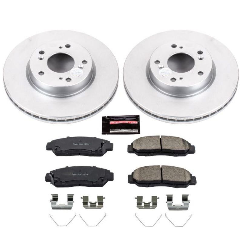 PSB Z17 Evolution Coated Kit - Power Stop 12-15 Honda Civic Front Z17 Evolution Geomet Coated Brake Kit