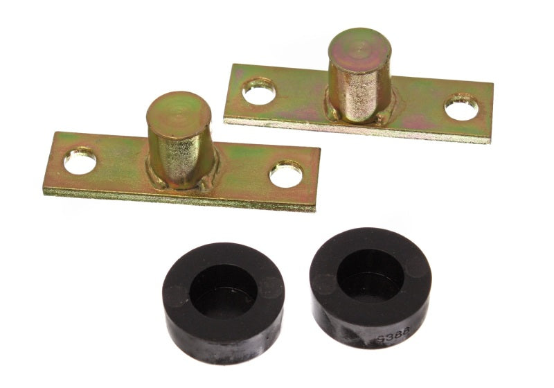 ES Tailgate Bushing Set - Energy Suspension 66-77 Ford Bronco 4WD Black Tailgate Hinge Bracket & Bushing Set