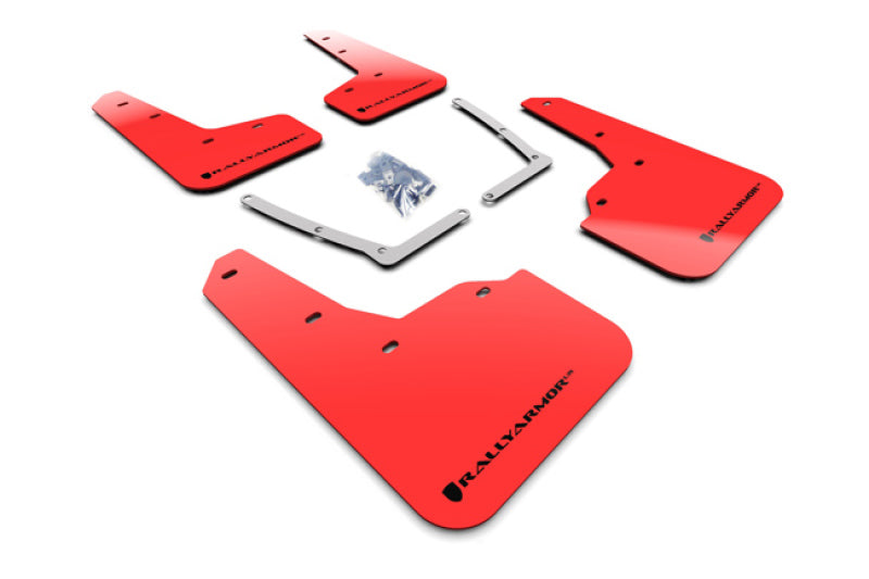 RAL UR Red Flap/Blk Logo - Rally Armor 16-21 Honda Civic Si Red UR Mud Flap w/Black Logo