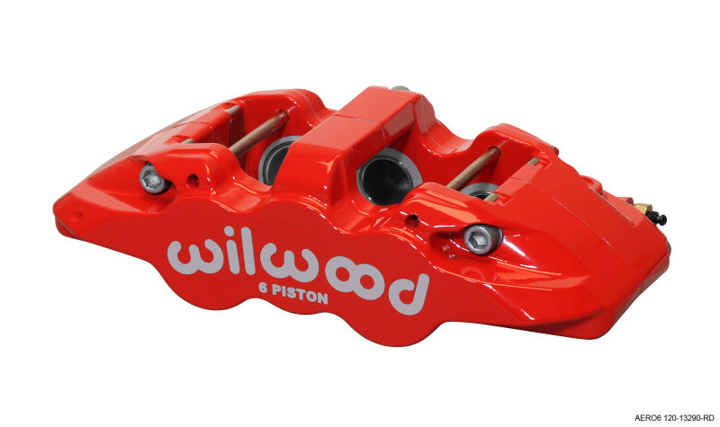 WIL Aero Caliper - Wilwood Caliper-Aero6-L/H - Red 1.62/1.12/1.12in Pistons 1.25in Disc