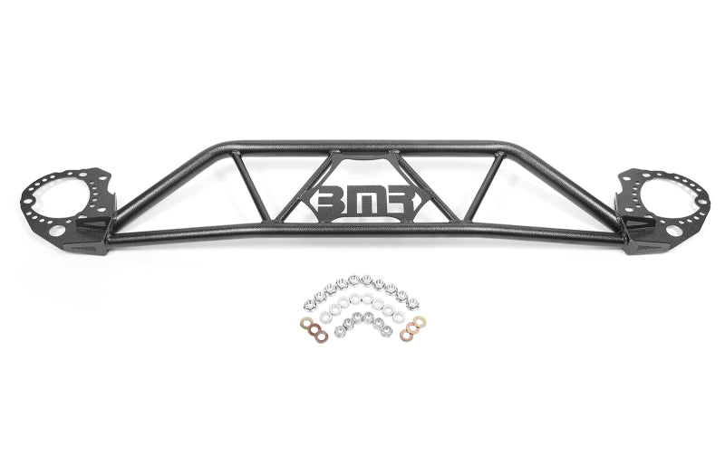 BMR Strut Tower Braces - BMR 15-20 Ford Mustang Front Twin Tube Design Strut Tower Brace - Black Hammertone