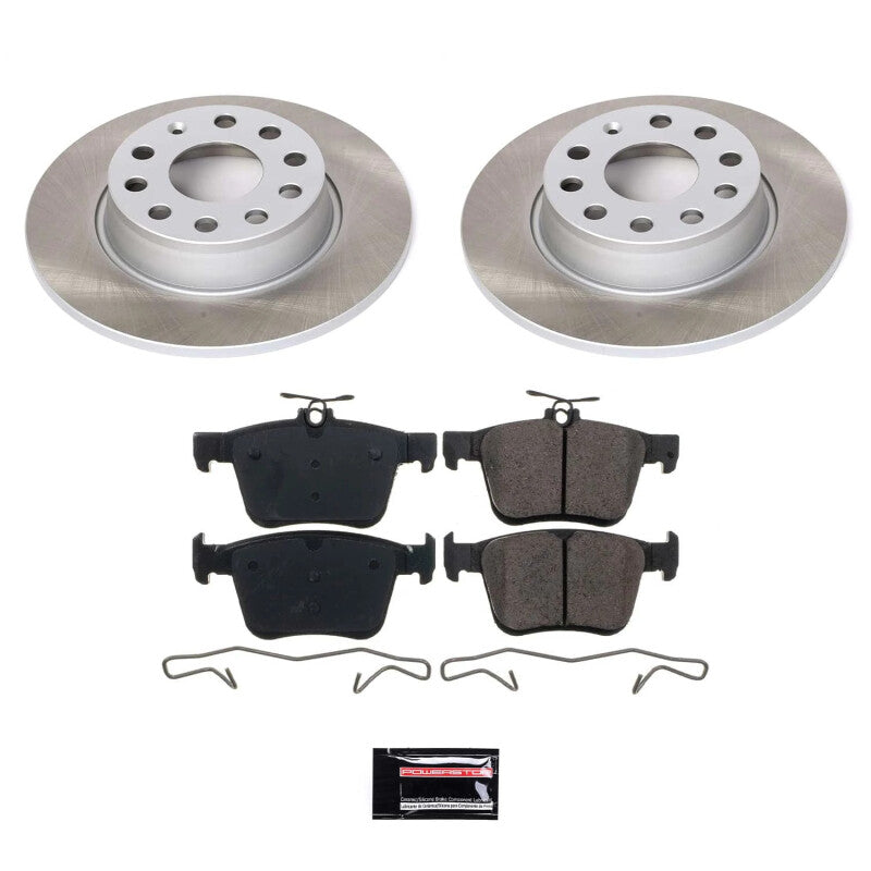 PSB Semi-Coated Rotor Kits - Power Stop 15-19 Volkswagen e-Golf Rear Semi-Coated Rotor Kit