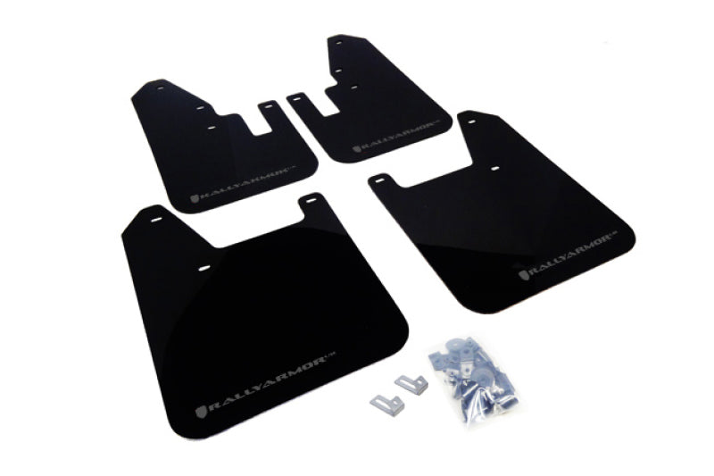 RAL UR Blk Flap/Grey Logo - Rally Armor 98-02 Subaru Forester Black UR Mud Flap w/ Grey Logo