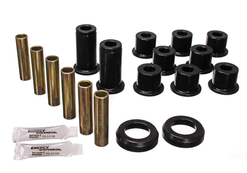 ES Spring/Shackle Bush - Black - Energy Suspension 82-04 GM S-10/S-15 Pickup 2WD / 82-04 S-10 Blazer Blk Rear Leaf Spring Bushing Set