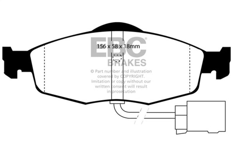 EBC Ultimax2 Brake Pad Sets - EBC 16-17 Smart Fortwo Ultimax Front Brake Pads