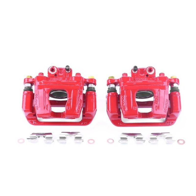 PSB Red Calipers - Power Stop 17-18 Genesis G80 Rear Red Calipers w/Brackets - Pair