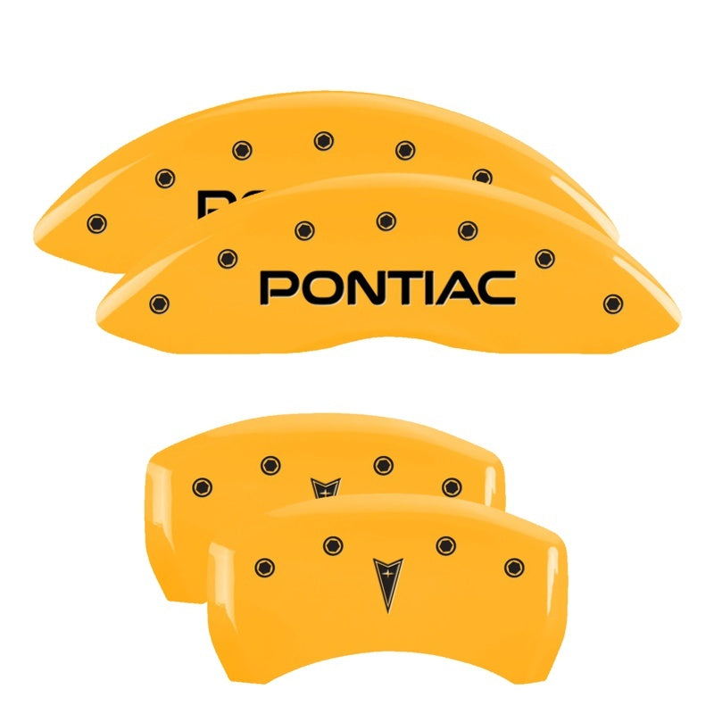 MGP Caliper Covers 4 Logo - MGP 4 Caliper Covers Engraved Front Pontiac Rear Arrow Yellow Finish Blk Char 2001 Pontiac Firebird