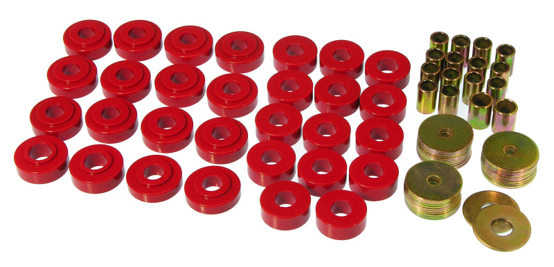 PRO Body/Subframe Bush - Red - Prothane 65-67 GM Convertible Body Mount Kit - Red