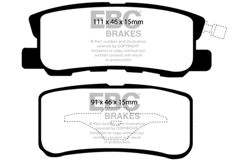 EBC Greenstuff Brake Pad Sets - EBC 11-14 Chrysler 200 3.6 Greenstuff Rear Brake Pads