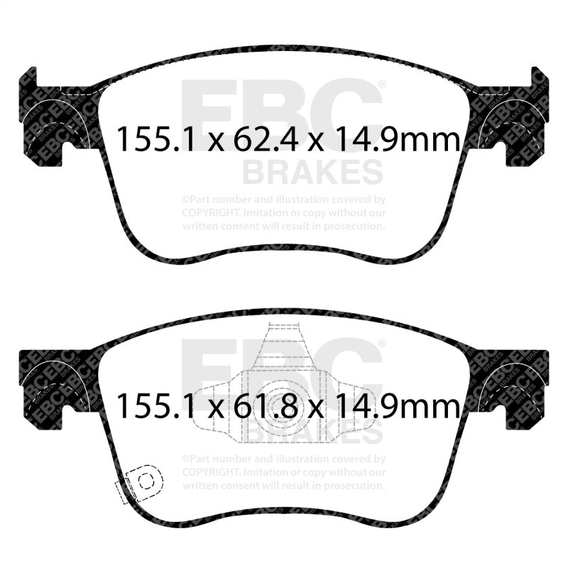 EBC Greenstuff Brake Pad Sets - EBC 2018+ Honda Accord Sedan 1.5T Greenstuff Front Brake Pads