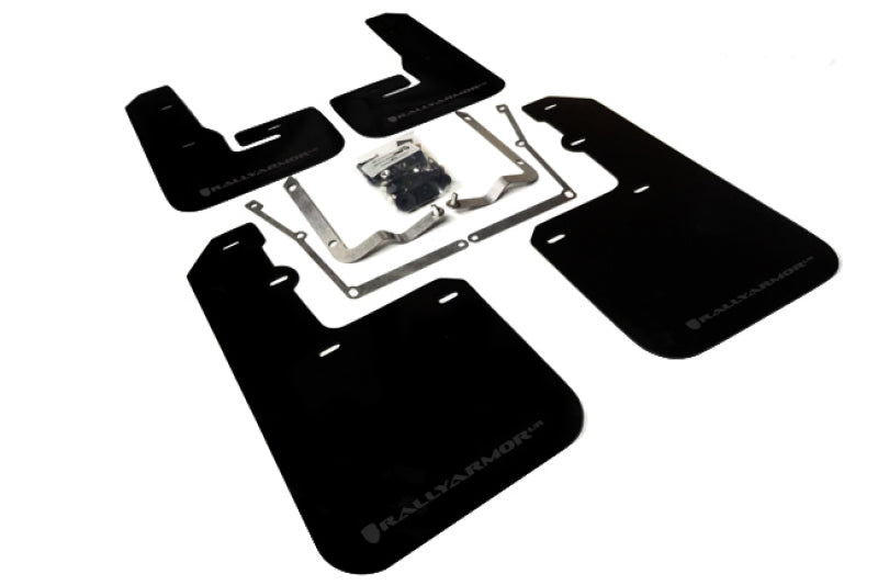 RAL UR Blk Flap/Grey Logo - Rally Armor 15-18 VW Jetta Black UR Mud Flap w/Grey Logo
