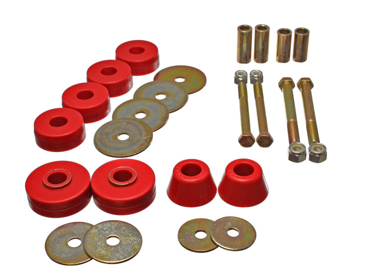 ES Body Mounts - Red - Energy Suspension Chevy Pickup Body Mounts - Red