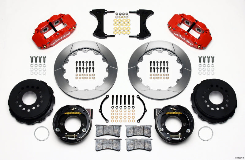 WIL Superlite Brake Kit - Wilwood Narrow Superlite 4R Rear P-Brk Kit 12.88in Red 2005-2014 Mustang