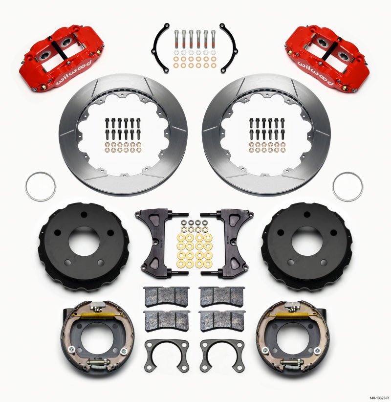 WIL Superlite Brake Kit - Wilwood Narrow Superlite 4R Rear P-Brk Kit 12.88in Red Big Ford 2.36in Off Bronco 5 x 5.50