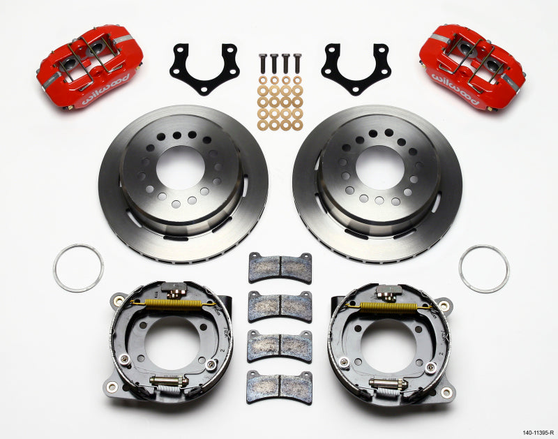 WIL Dynapro Brake Kit - Wilwood Dynapro Low-Profile 11.00in P-Brake Kit - Red Mopar/Dana 2.36in Off w/Snap Ring Bearing