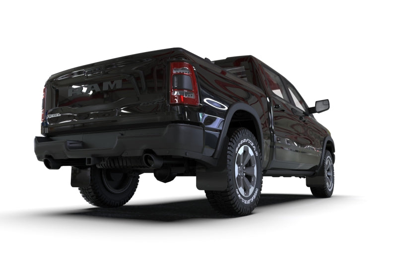 RAL UR Blk Flap/Dark Grey Logo - Rally Armor 19-25 Dodge Ram 1500 Rebel Black UR Mud Flap w/Dark Grey Logo