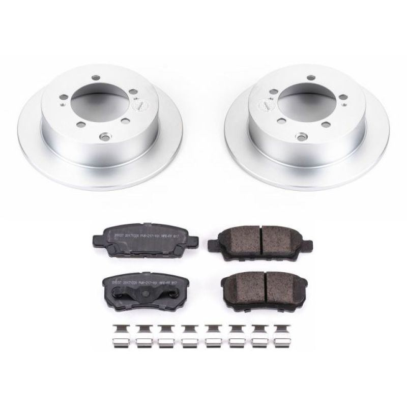 PSB Z17 Evolution Coated Kit - Power Stop 04-06 Mitsubishi Lancer Rear Z17 Evolution Geomet Coated Brake Kit