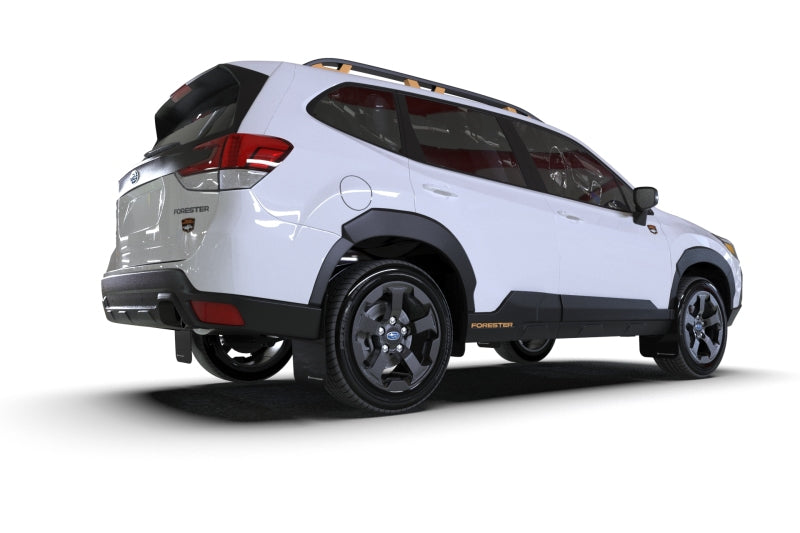RAL UR Blk Flap/Grey Logo - Rally Armor 22-24 Subaru Forester & Wilderness Black UR Mud Flap w/Grey Logo