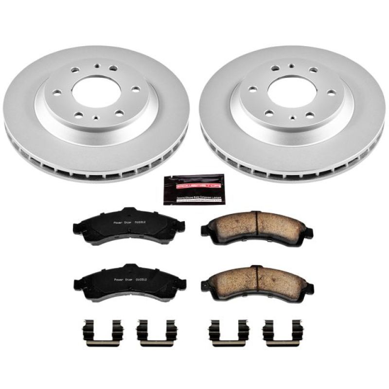 PSB Z17 Evolution Coated Kit - Power Stop 04-05 Buick Rainier Front Z17 Evolution Geomet Coated Brake Kit