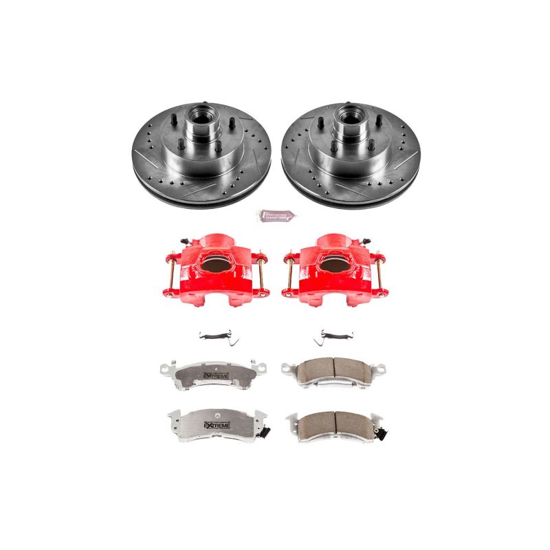 PSB Red Calipers - Power Stop 77-78 Buick LeSabre Front Z26 Street Kit w/Cals