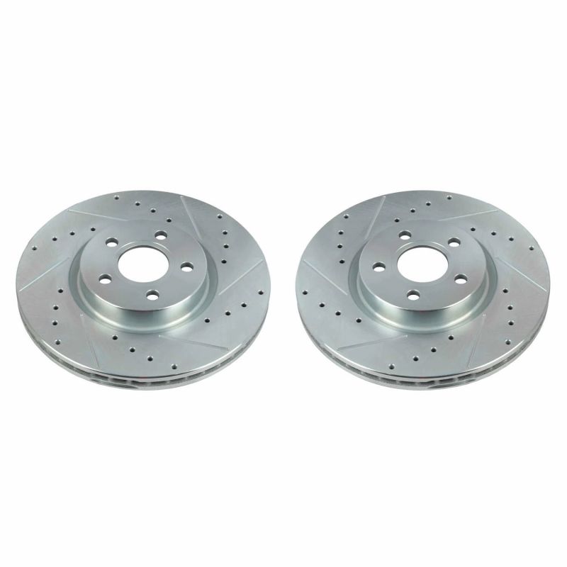 PSB Evolution Drill/Slot Rotor - Power Stop 18-20 Ford Transit Connect Front Evolution Drilled & Slotted Rotors - Pair