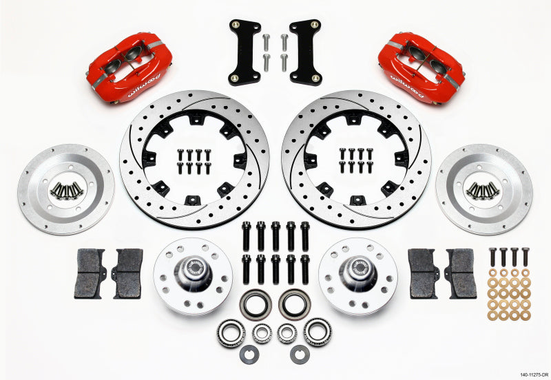 WIL Dynalite Brake Kit - Wilwood Forged Dynalite Front Kit 12.19in Drilled Red 82-92 Camaro//Firebird