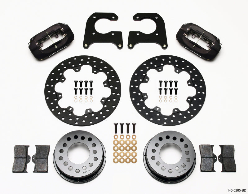 WIL Dynalite Brake Kit - Wilwood Forged Dynalite Rear Drag Kit Drilled Rotor M-W / Lamb Ends 1/2in Studs
