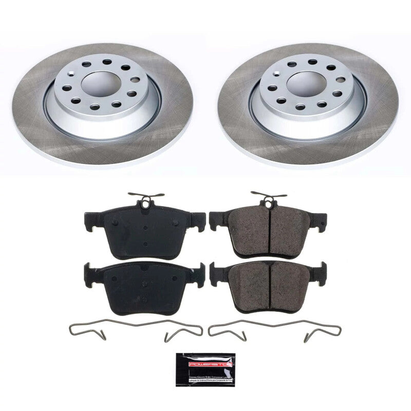 PSB Semi-Coated Rotor Kits - Power Stop 18-22 Volkswagen Tiguan Rear Semi-Coated Rotor Kit
