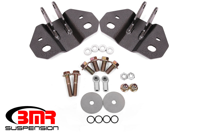 BMR Shock Mounts - BMR Suspension 15-19 Ford Mustang Rear Upper Shock Mount- Hammertone Black