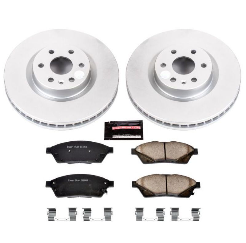PSB Z17 Evolution Coated Kit - Power Stop 10-16 Cadillac SRX Front Z17 Evolution Geomet Coated Brake Kit