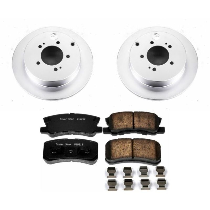 PSB Z17 Evolution Coated Kit - Power Stop 09-15 Mitsubishi Lancer Rear Z17 Evolution Geomet Coated Brake Kit