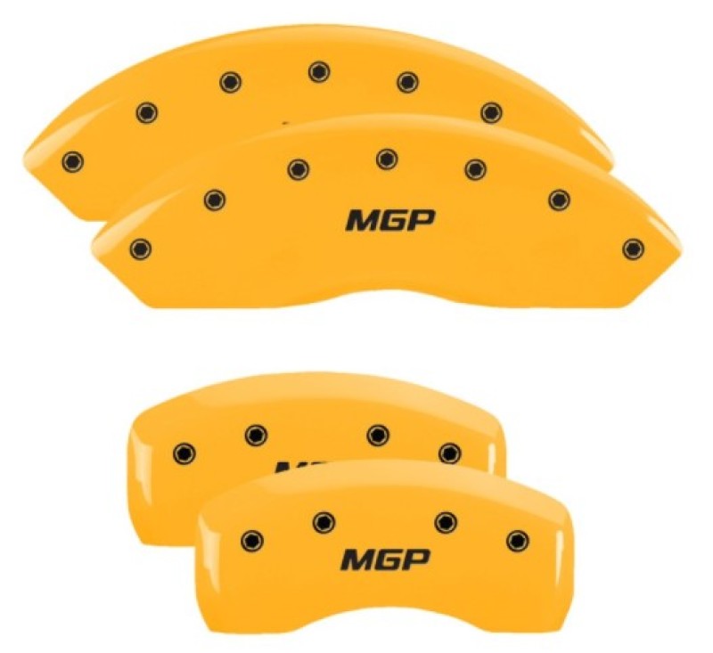 MGP Caliper Covers 4 Standard - MGP 4 Caliper Covers Engraved Front & Rear MGP Yellow Finish Black Char 2010 Infiniti G37