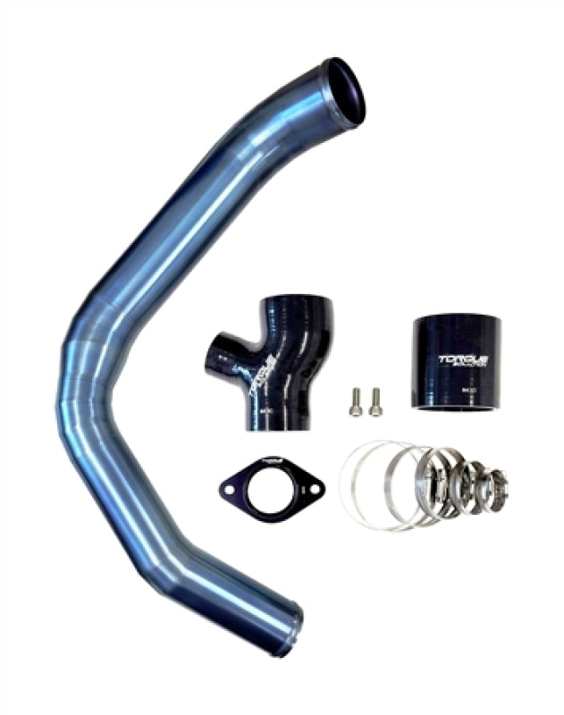 TQS Intake Hoses - Torque Solution 15-21 Subaru WRX Top Mount Charge Pipe - Titanium Burnt Blue